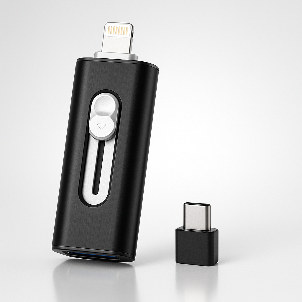 Plugea™ 1000 Go + Adaptateur - Clé de Sauvegarde 4-en-1